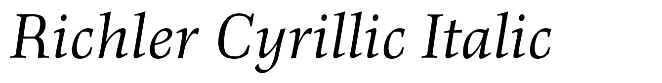 Richler Cyrillic Italic